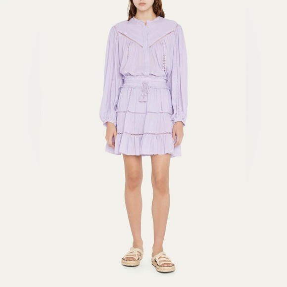 Isabel Marant Etoile Lioline Tiered Mini Skirt Lilac NWT - Picture 11 of 11